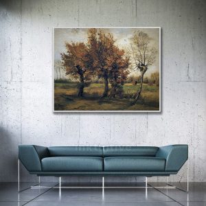 Escena otoñal con cuatro árboles 1885 Van Gogh