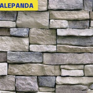 Pared de ladrillo rectangular gris