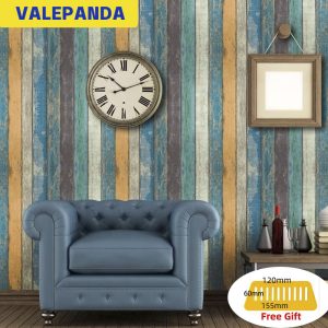 Madera color tostado/azul/marrón, pegatina para muebles de pared