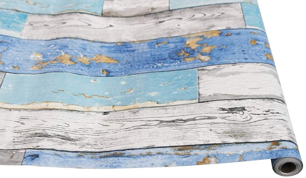 Azul claro y blanco grano de madera - Imagen 5