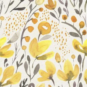 floral al gouache de color amarillo pálido