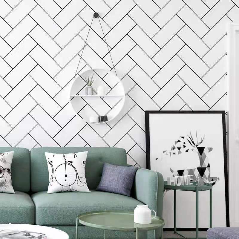 geométricos blancos líneas de vinilo - Imagen 3