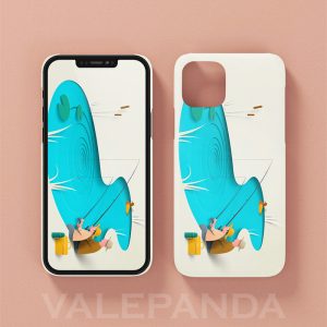 Funda Pescadores en el estanque Papercut