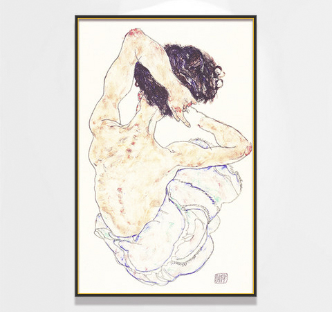 Mujer desnuda por detrás Egon Schiele