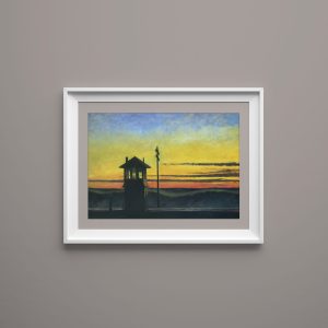 Puesta de sol en ferrocarril Edward Hopper 1929