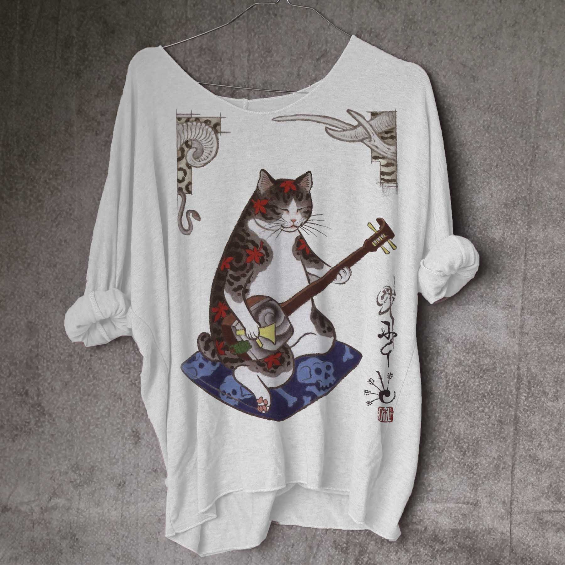 Jersey 003 - Tops tejidos con cuello redondo samurai-gato-con-sangen