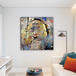 3D Rendering Abstract Painting – Man Portrait3D Rendering