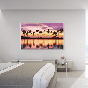 fotografía Hawaii playa puesta de sol escénica bandera de fondo para las vacaciones de verano