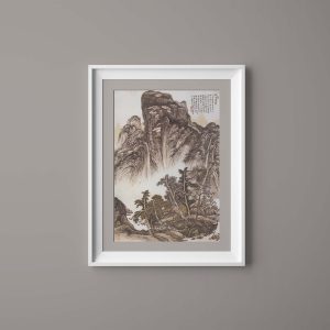 Pintura de estilo chino – Montañas de otoño después de la lluvia