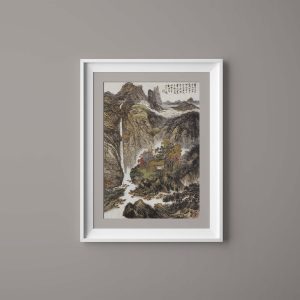 Pintura de estilo chino – Montañas de otoño después de la lluvia no.2