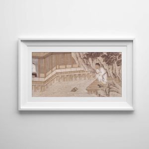 pintura tradicional china – figuras – vida junto al agua