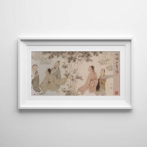 pintura tradicional china – figuras Siete Sabios del Bosque de Bambú