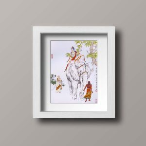 Avalokitesvara sentada sobre un elefante