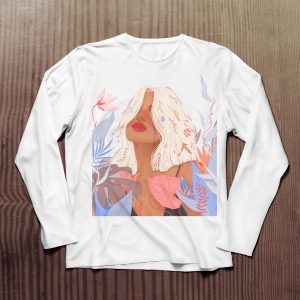 Camiseta 002 Unisex manga larga – mujer linda illustrated