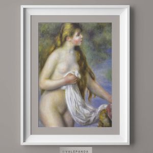 bañista con pelo largo