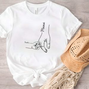 Camiseta Manga corta – Dia madre Mano con nombres personalizado