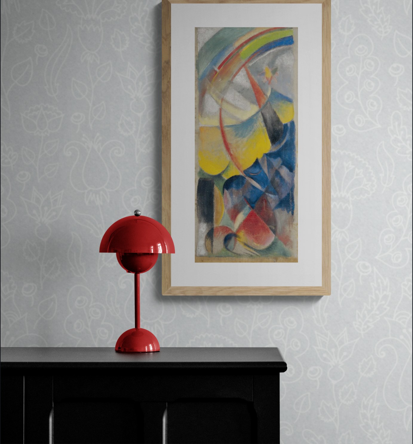 Landschaft mit Regenbogen (Fabeltier) 1913 room mockup 2