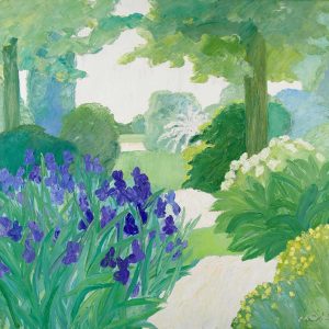 Garden with Purple Irises Roger Muhl
