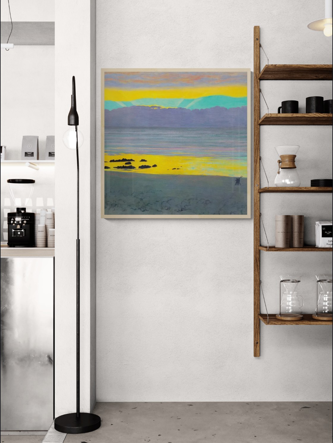 Sunset Grey Blue High Sea room mockup 1